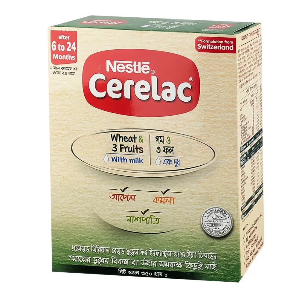 Nestlé Cerelac Wheat & Three Fruits Baby Food BIB (6+24 Months) - 350g
