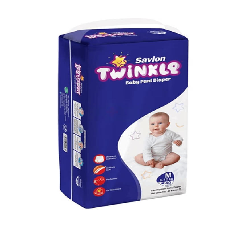 Savlon Twinkle Baby Pant Diaper Medium 40 pcs (6-12 kg)