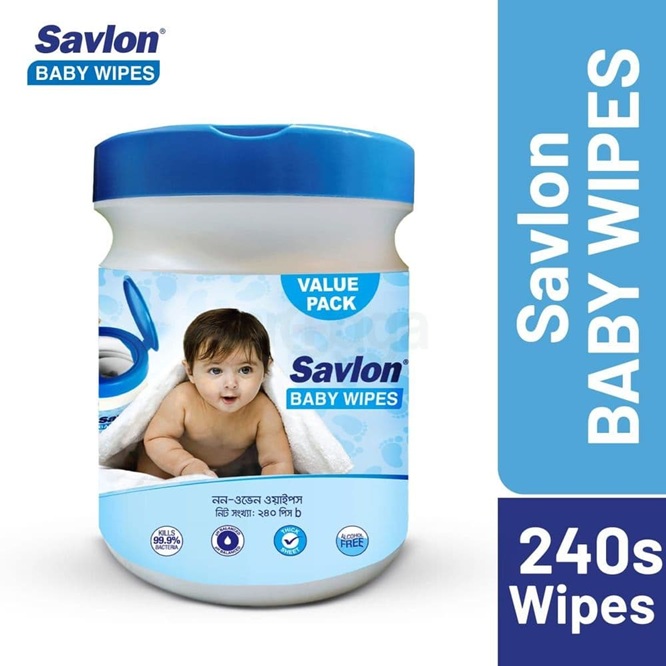Savlon Gentle & Pure Baby Wet Wipes 240 Pcs Jar